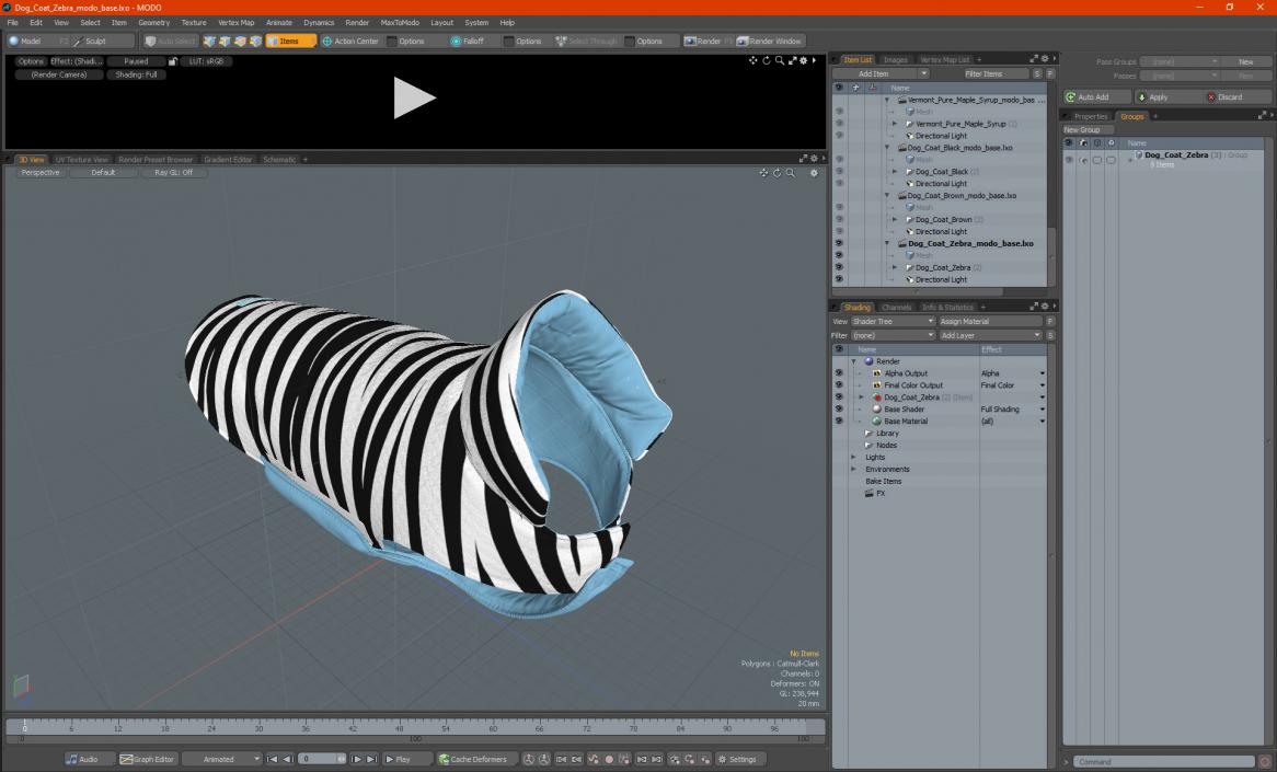 Dog Coat Zebra 3D model