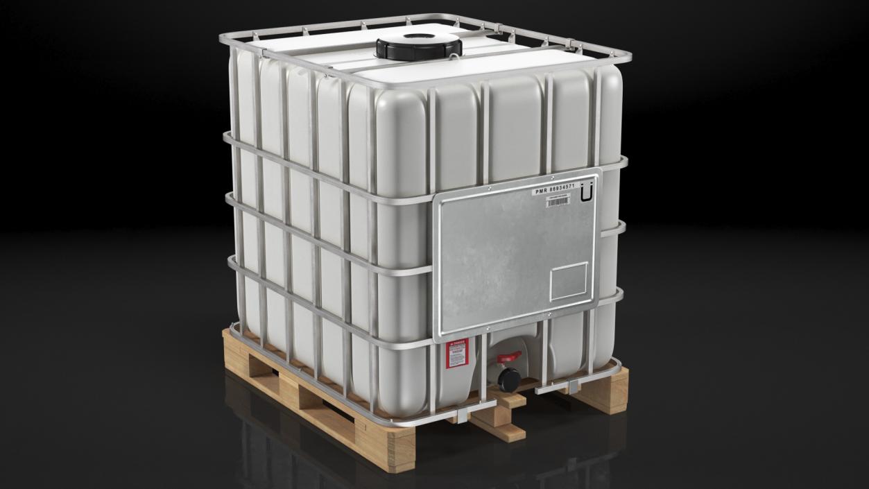 IBC Fluid Container 1000 Litre Wooden Pallet 3D model