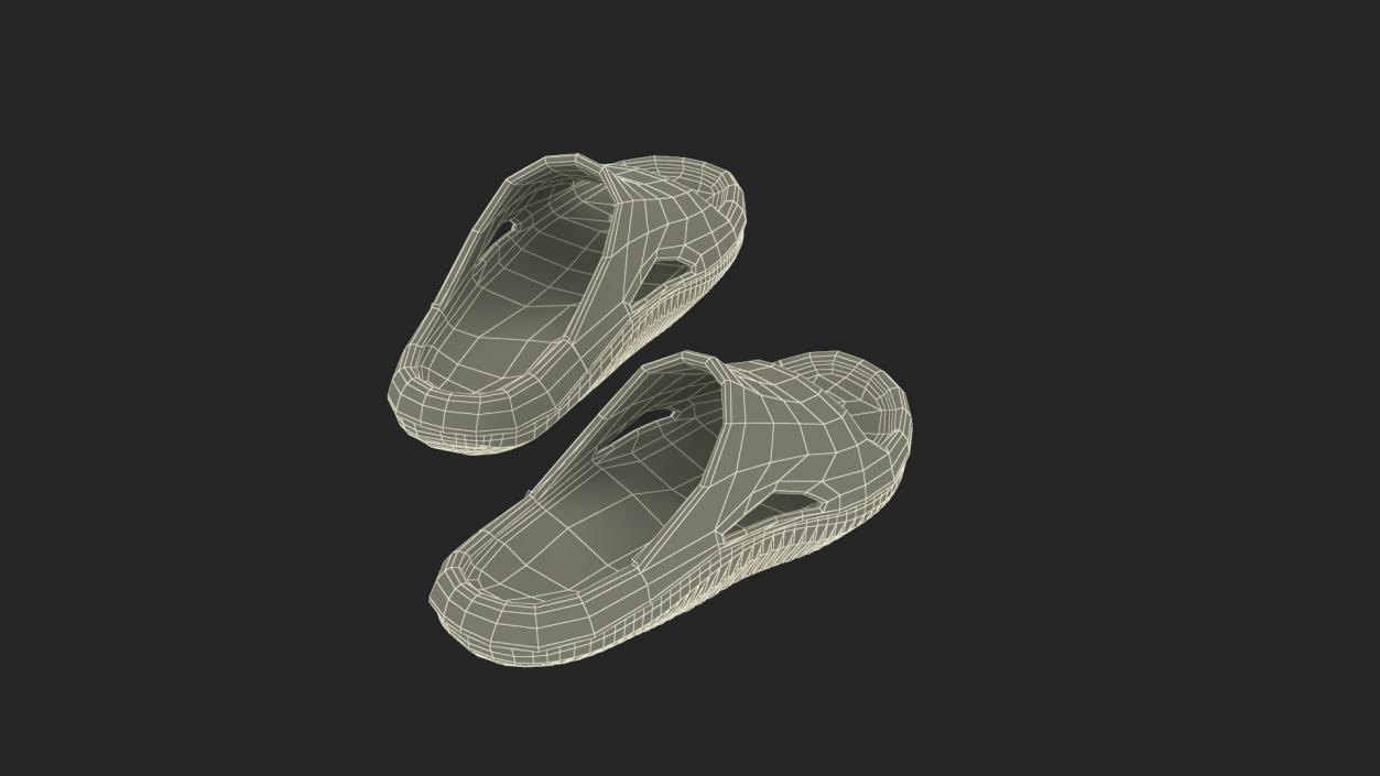 3D model Casual Flip Flops Black 2