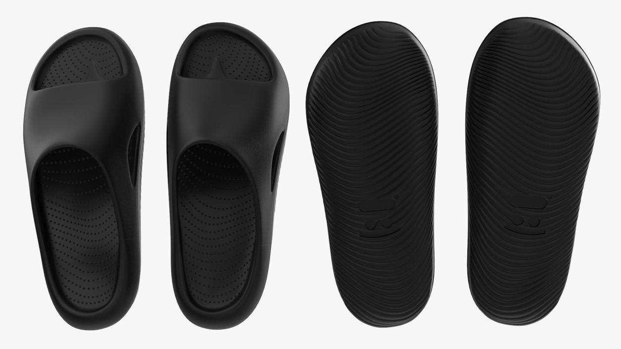 3D model Casual Flip Flops Black 2