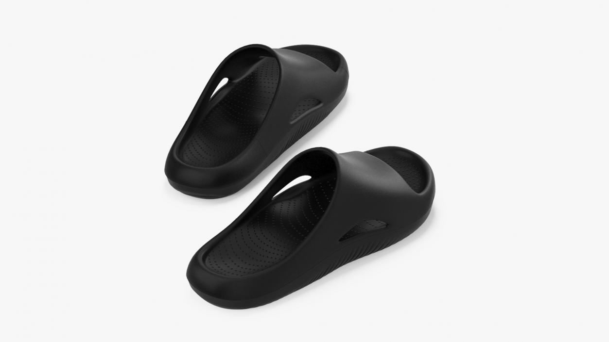 3D model Casual Flip Flops Black 2