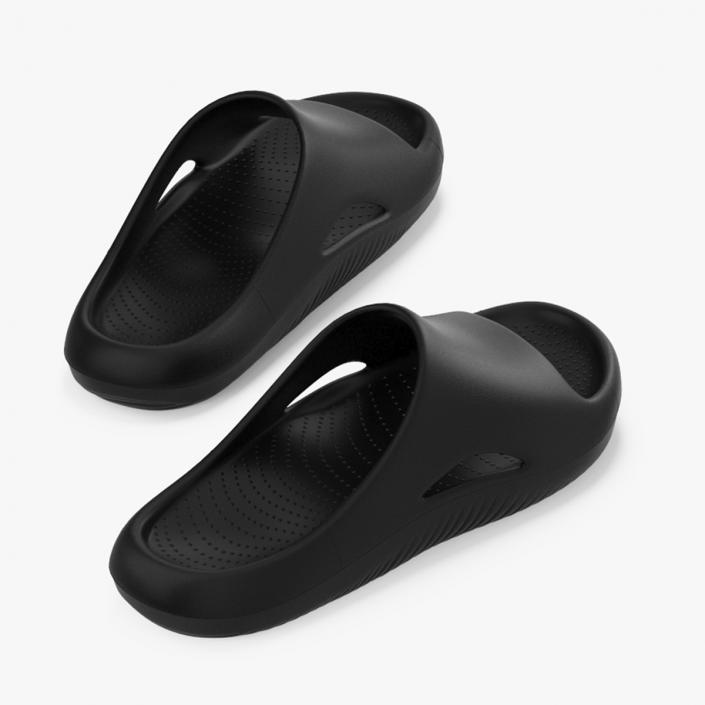 3D model Casual Flip Flops Black 2