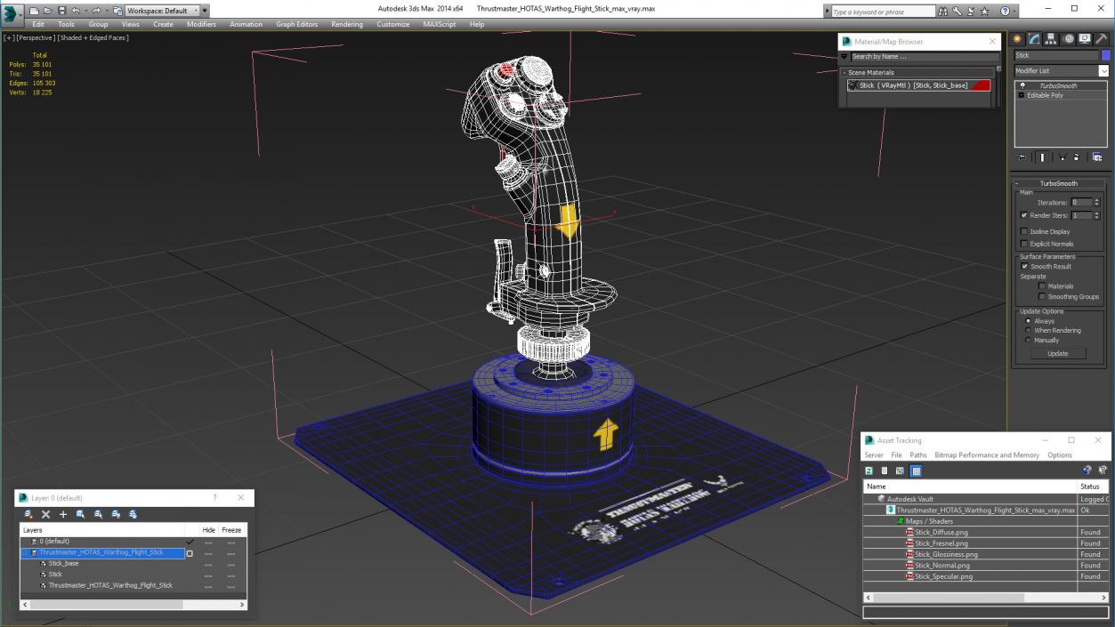 Thrustmaster HOTAS Warthog Flight Stick 3D model