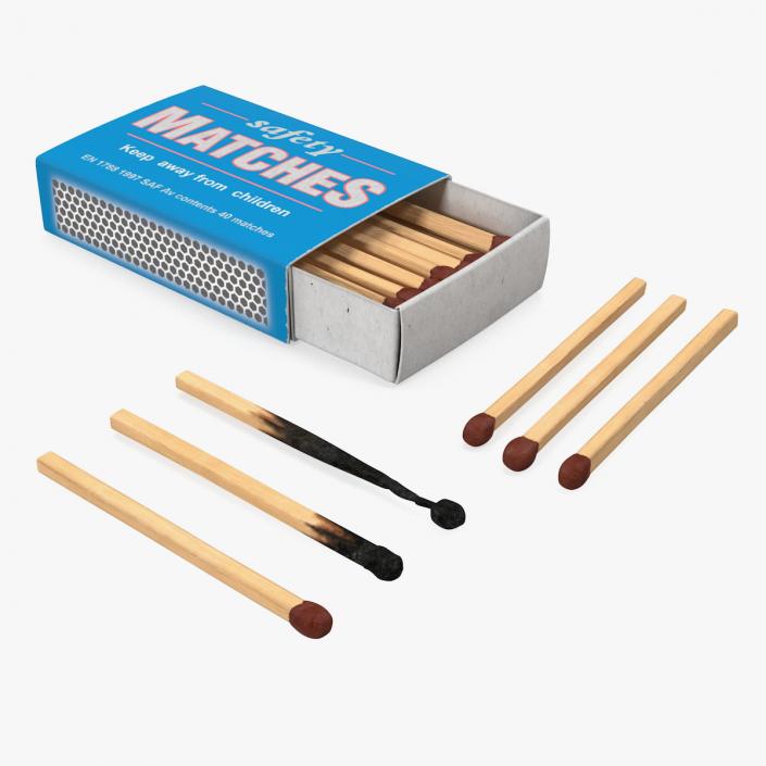 3D Safety Matches Set model