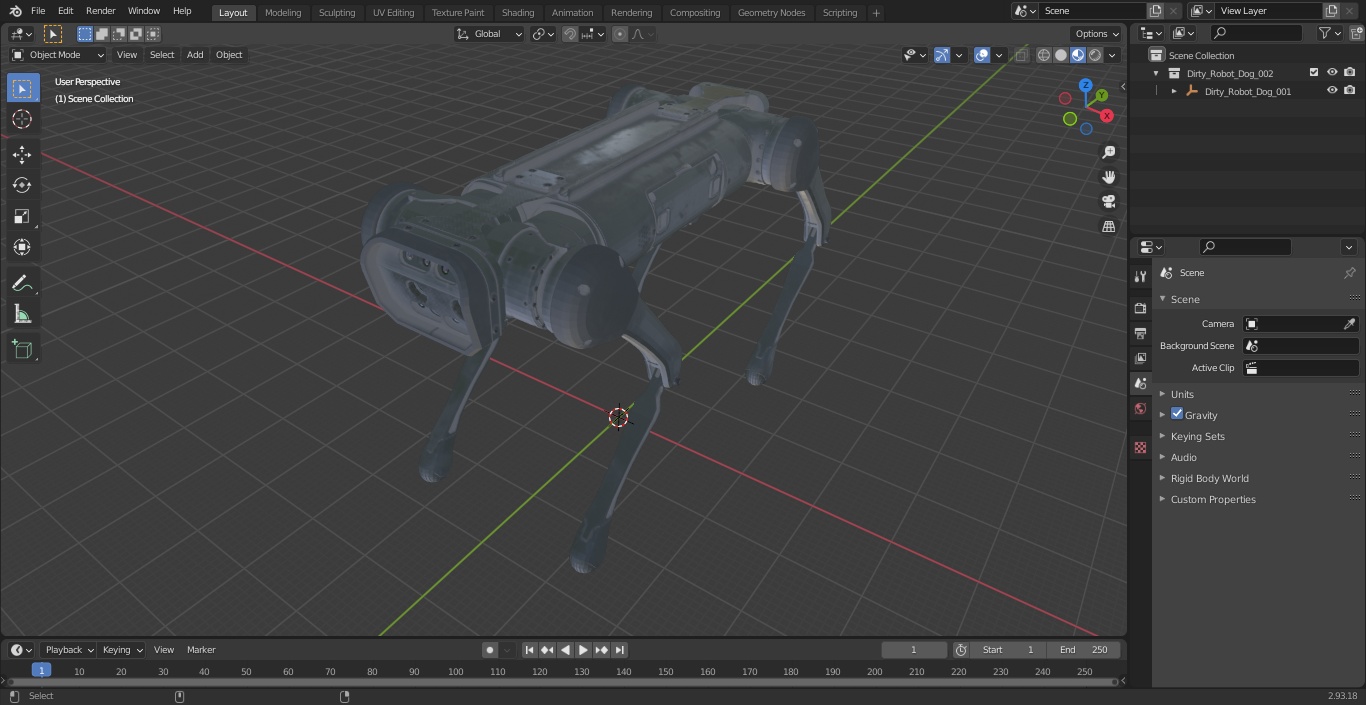 3D model Dirty Robot Dog