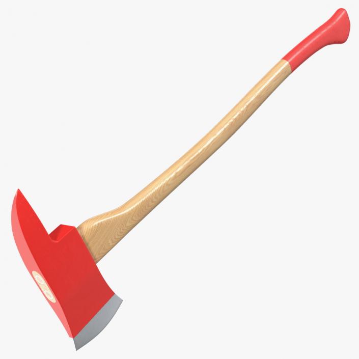 Fireman Axe with Wooden Handle New 3D model