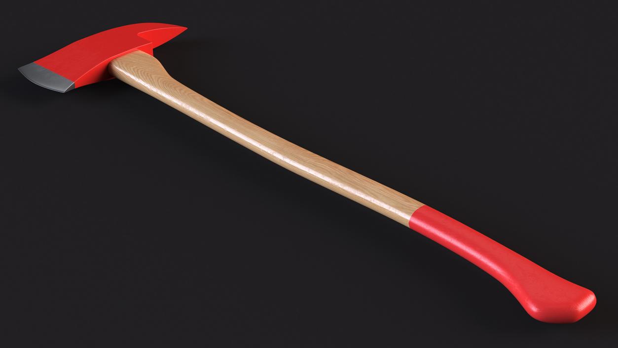 Fireman Axe with Wooden Handle New 3D model