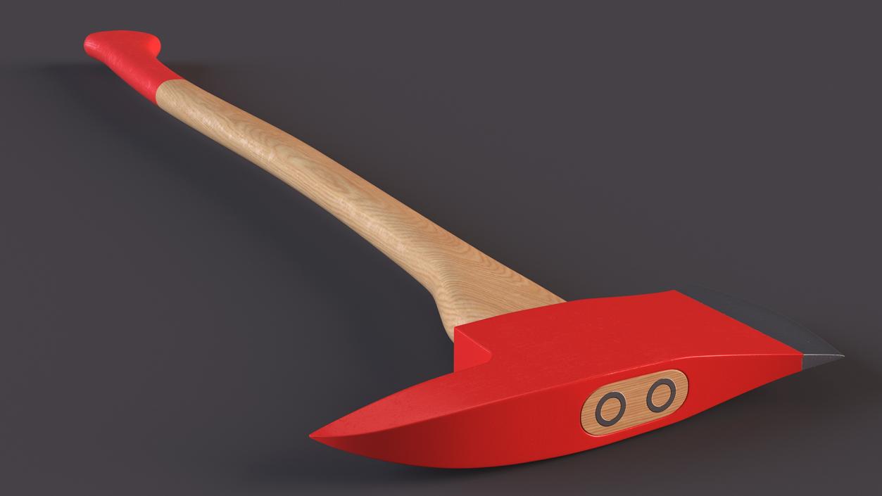 Fireman Axe with Wooden Handle New 3D model