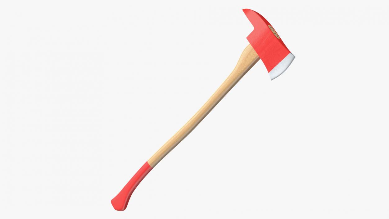 Fireman Axe with Wooden Handle New 3D model