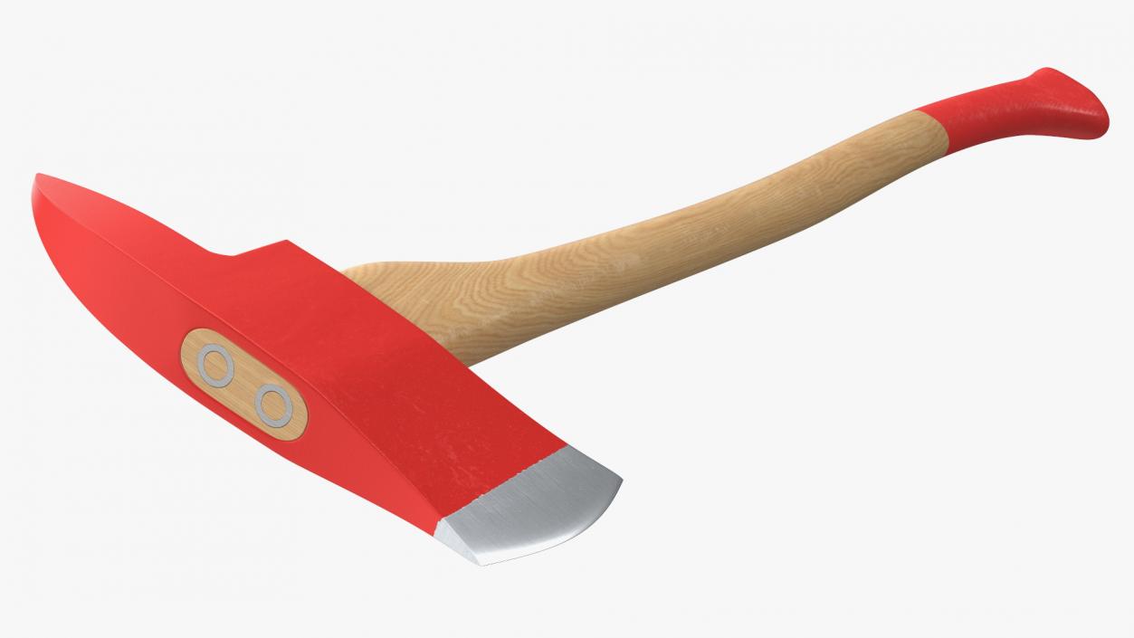 Fireman Axe with Wooden Handle New 3D model