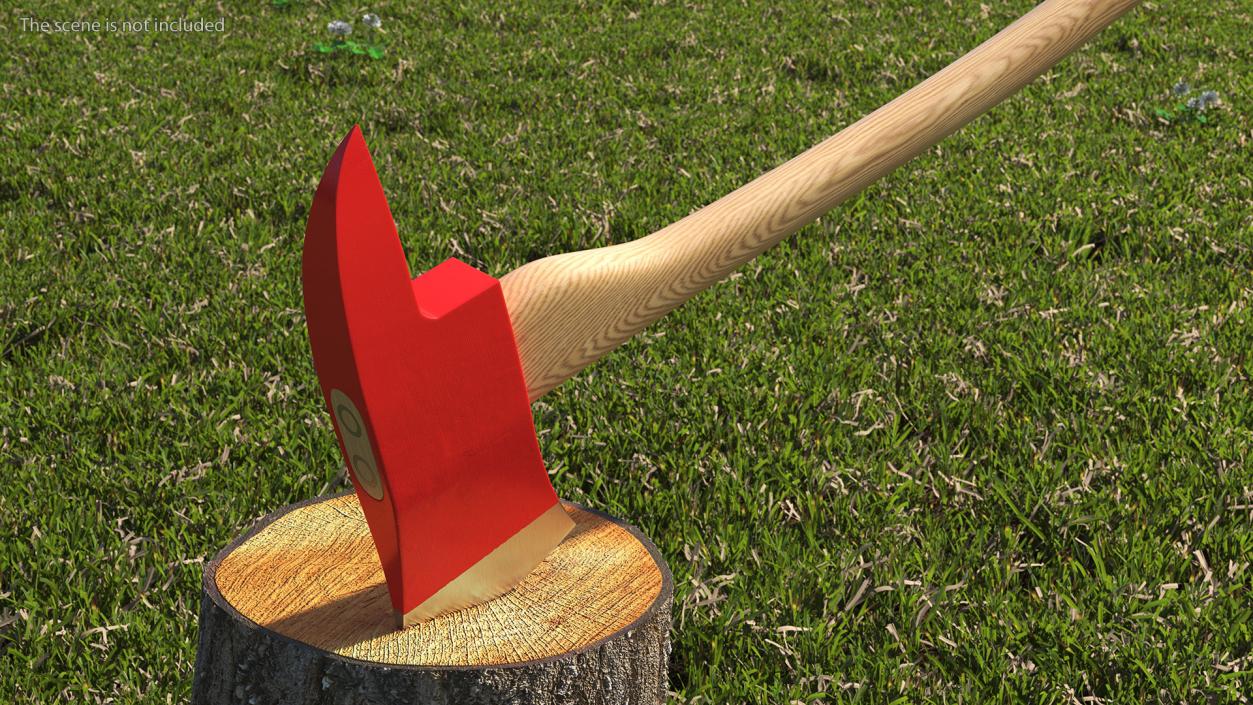 Fireman Axe with Wooden Handle New 3D model