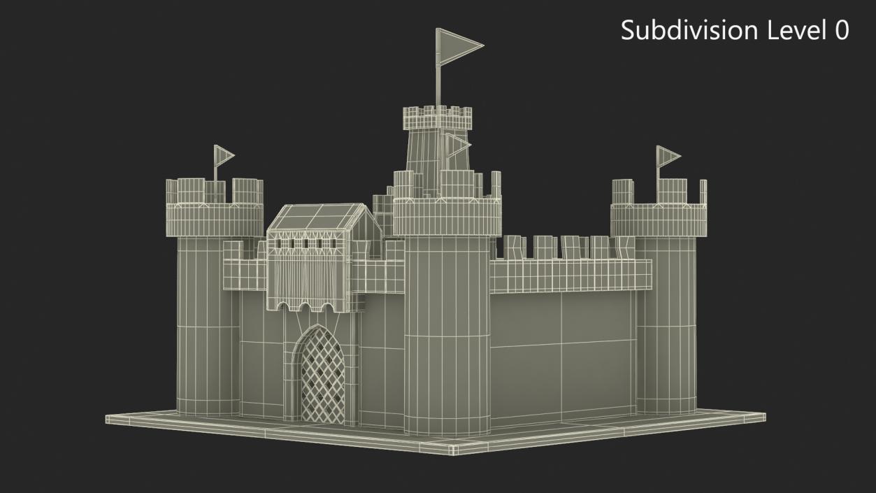 3D DIY Cardboard Castle White 2 model