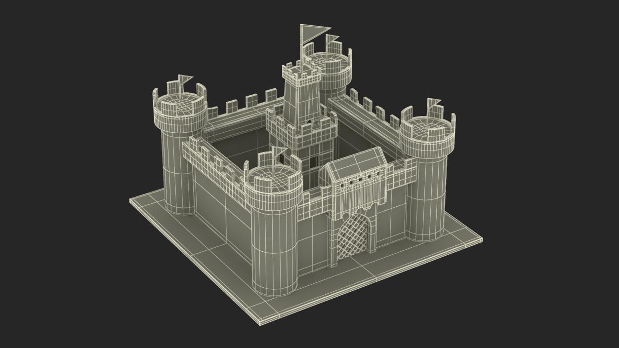 3D DIY Cardboard Castle White 2 model