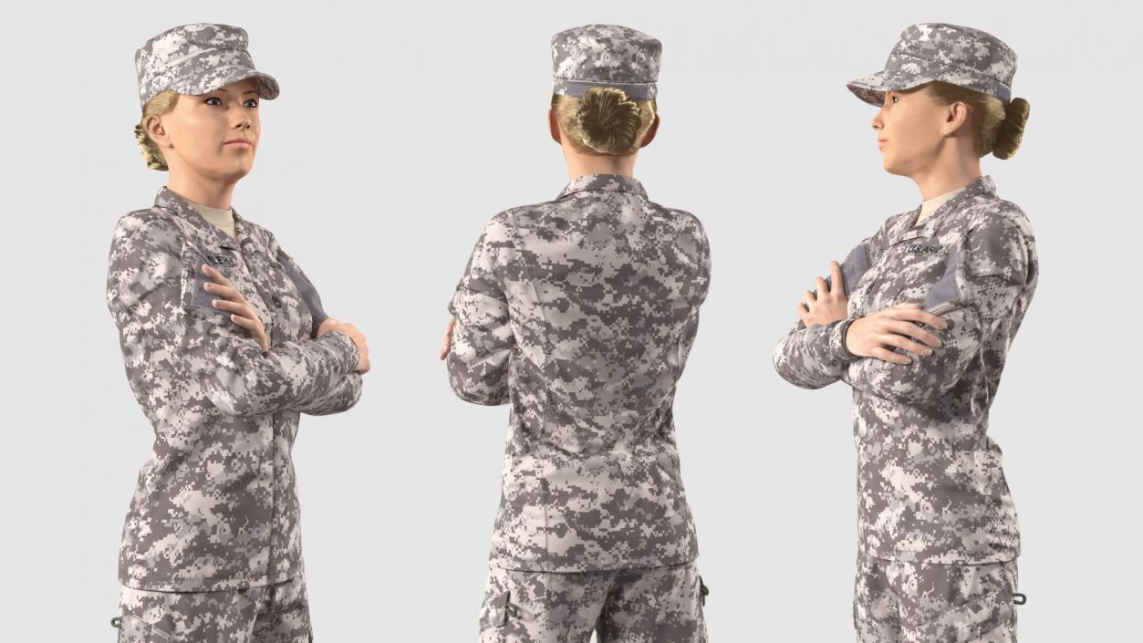 3D Female Soldier Military ACU Fur