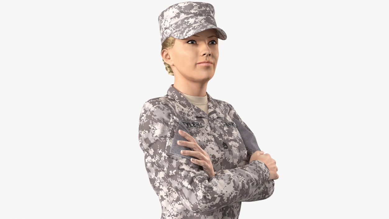 3D Female Soldier Military ACU Fur