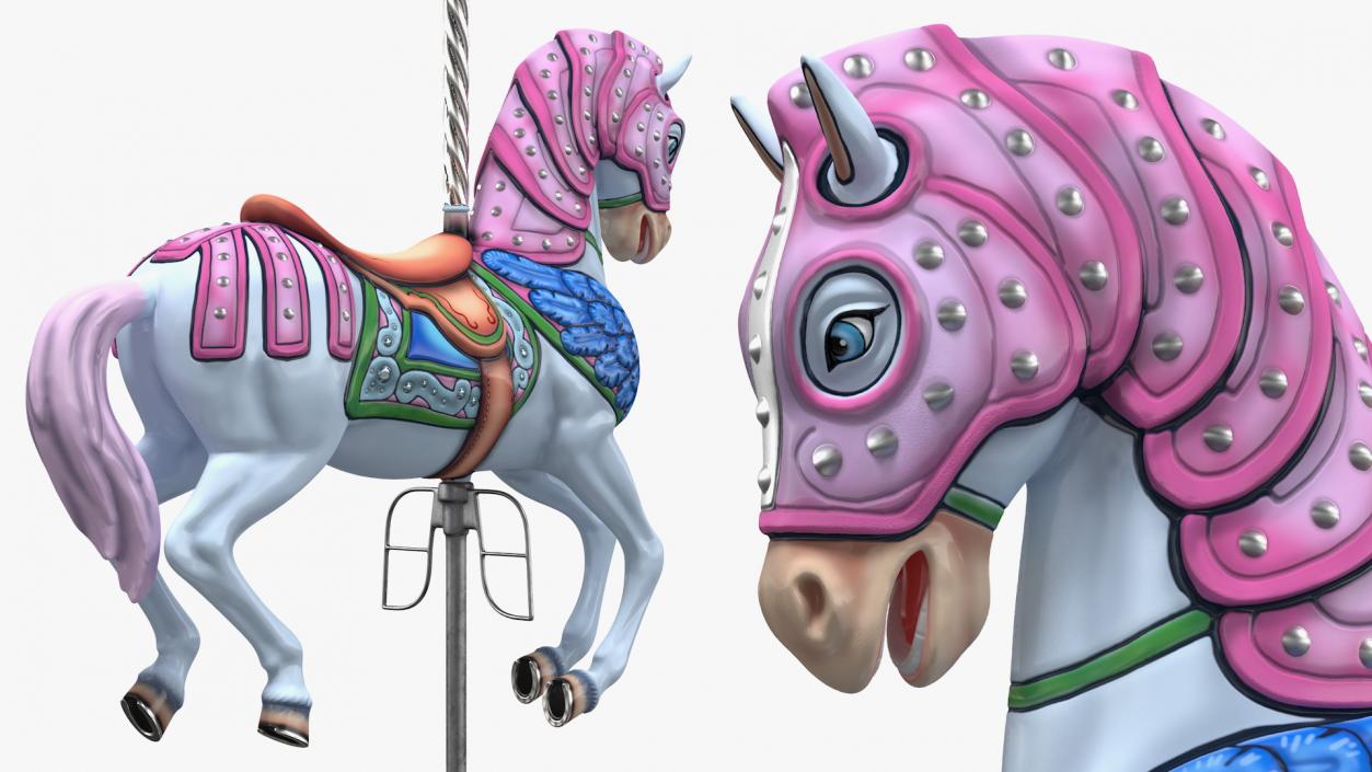 Carousel Horse Pink 3D model