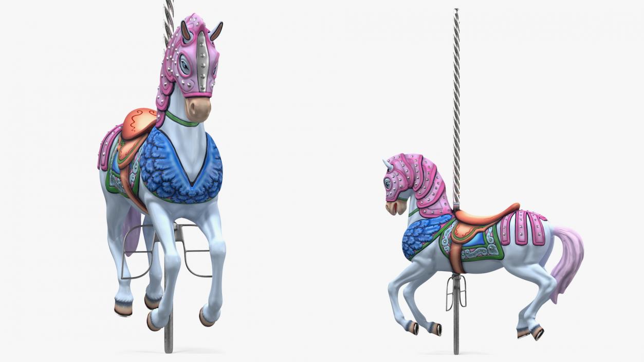 Carousel Horse Pink 3D model