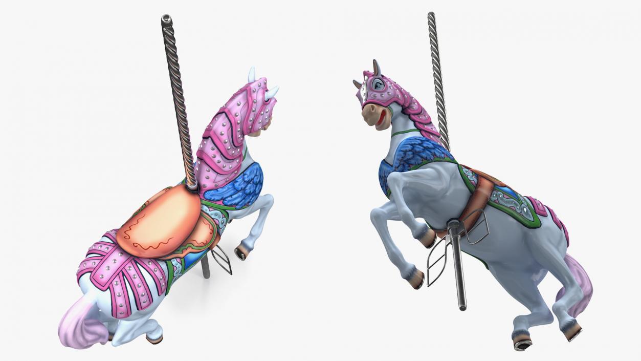 Carousel Horse Pink 3D model