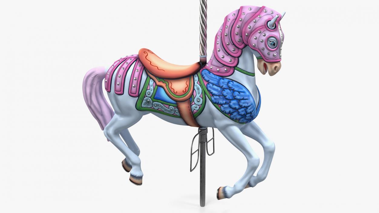 Carousel Horse Pink 3D model