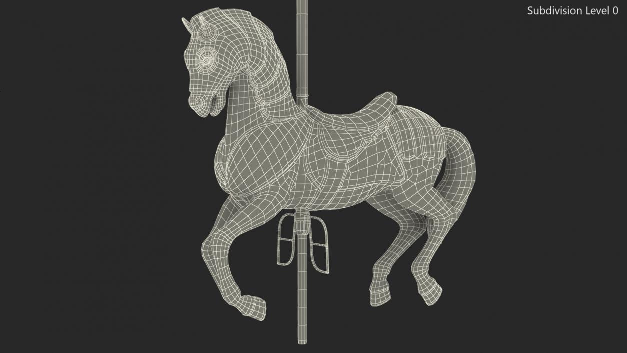 Carousel Horse Pink 3D model