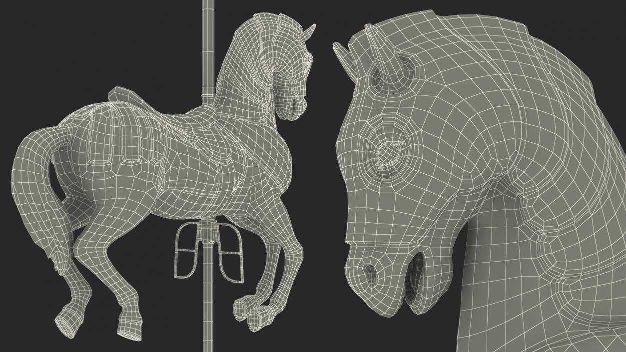 Carousel Horse Pink 3D model