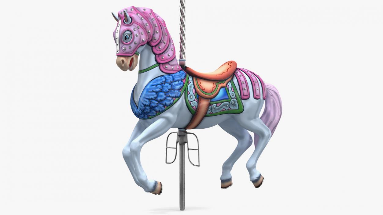 Carousel Horse Pink 3D model