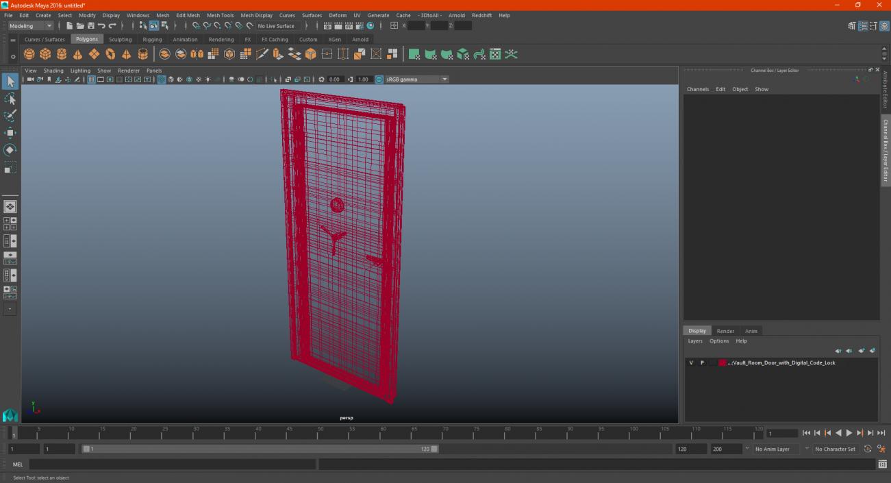 3D Vault Room Door with Digital Code Lock model