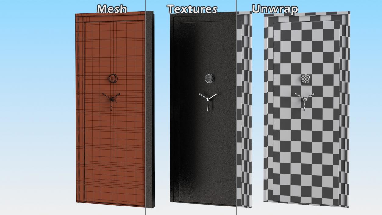 3D Vault Room Door with Digital Code Lock model