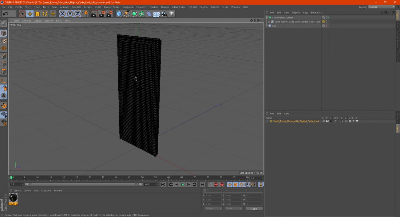 3D Vault Room Door with Digital Code Lock model