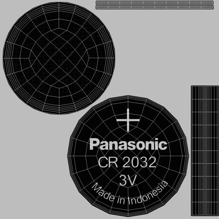 3D Button Cell Battery Panasonic CR2032