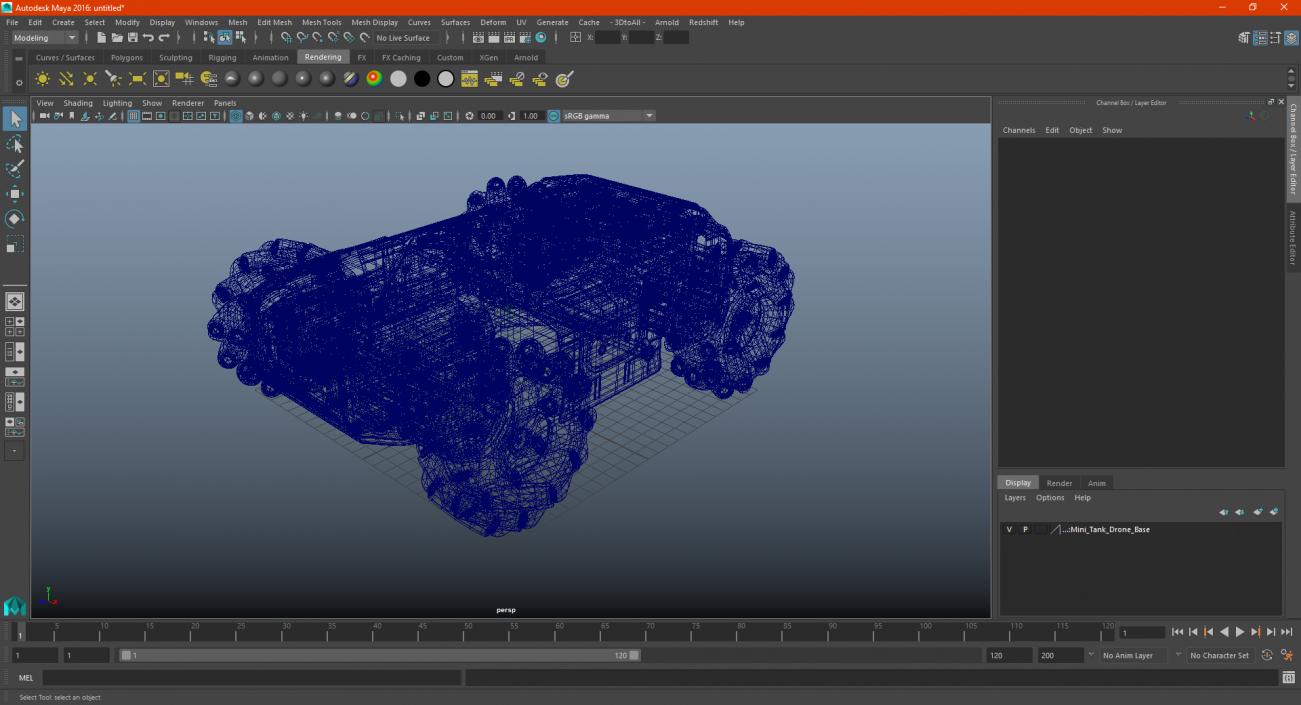 3D model Mini Tank Drone Base