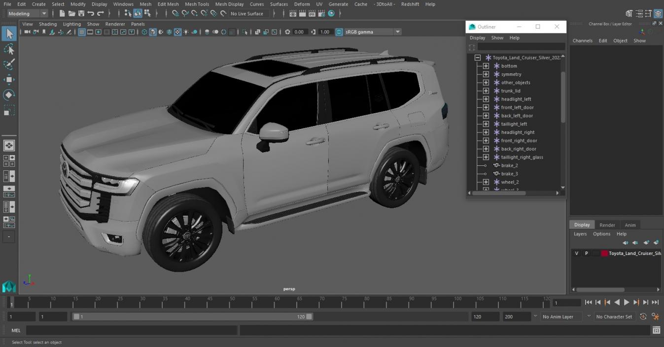 3D model Toyota Land Cruiser Silver 2022 Exterior Only