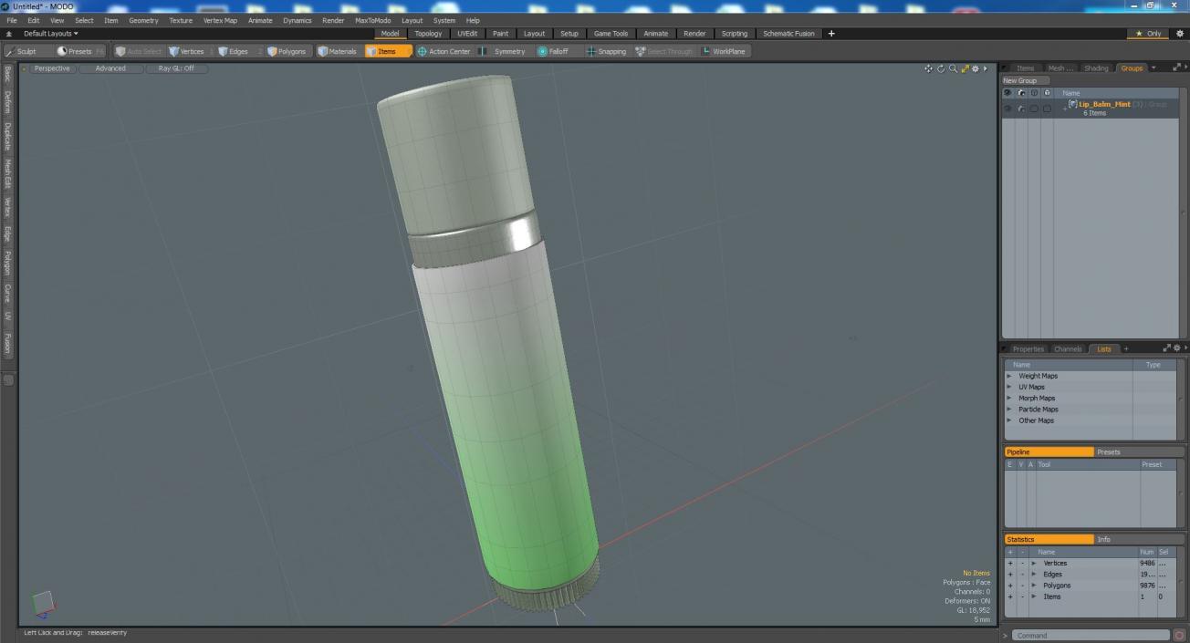 Lip Balm Green 3D model