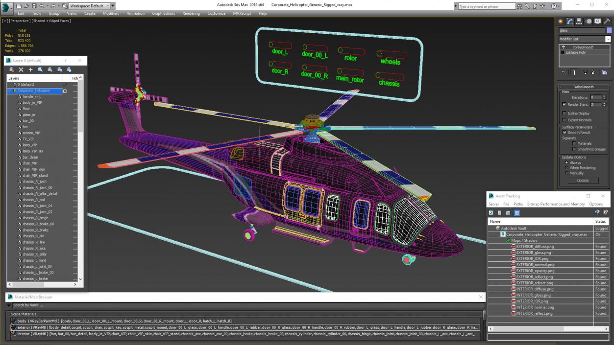 3D model Corporate Helicopter Generic Rigged