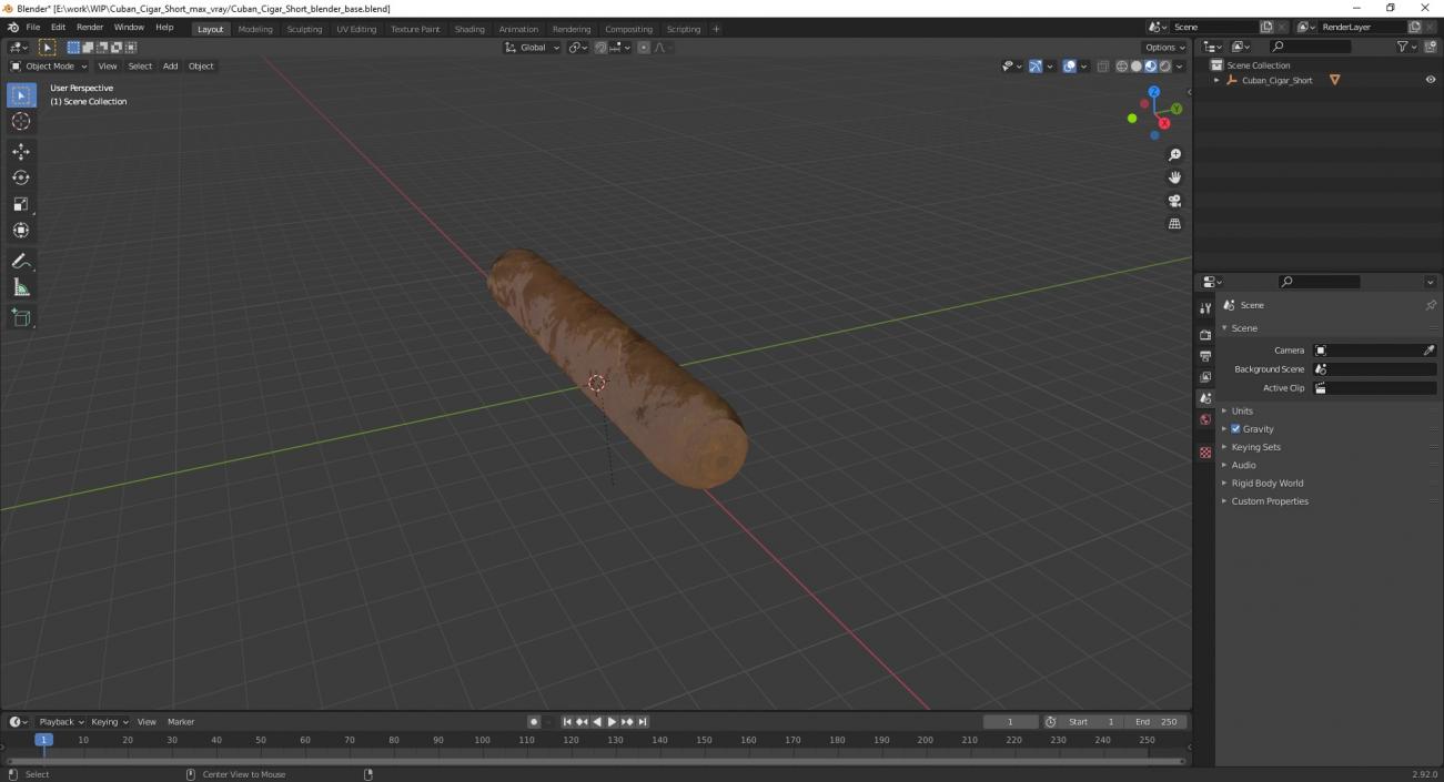 Cuban Cigar Short 2 3D model