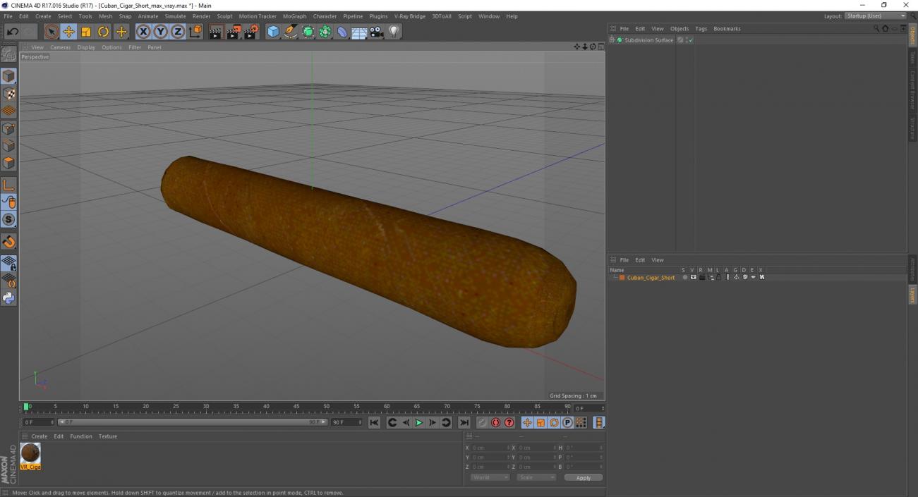 Cuban Cigar Short 2 3D model