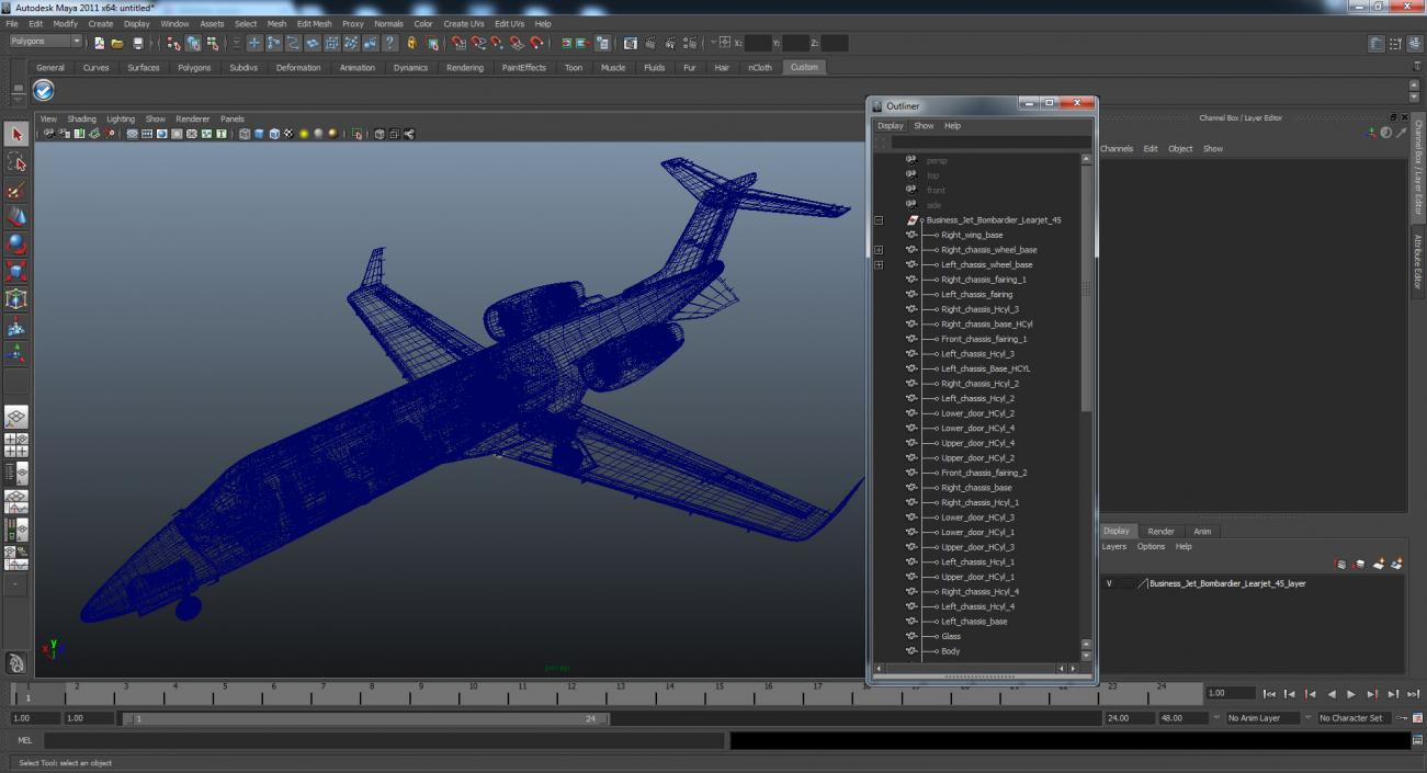 Business Jet Bombardier Learjet 45 3D model