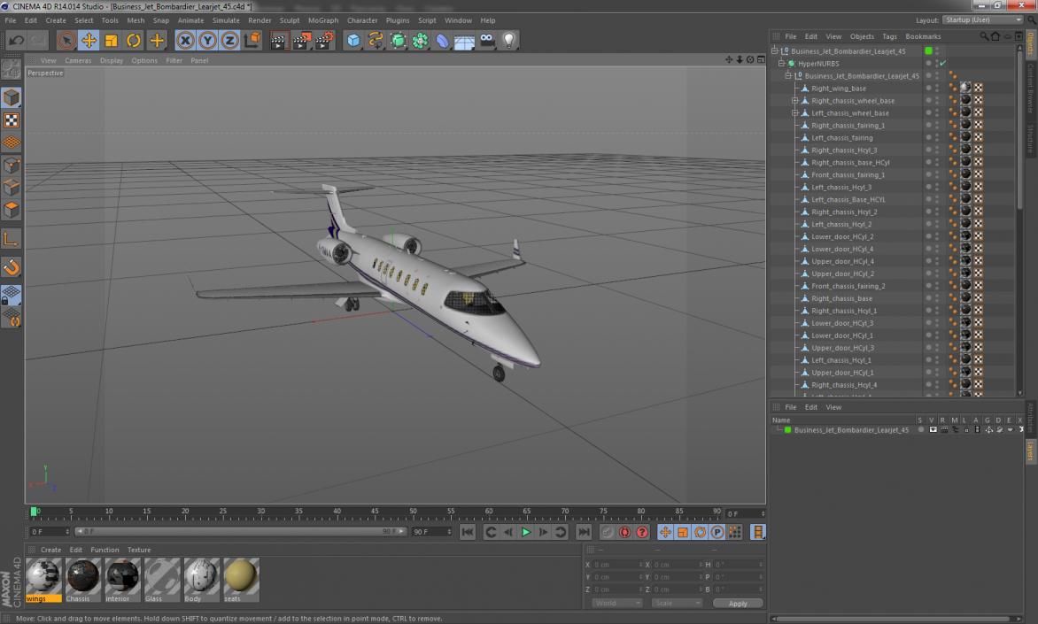 Business Jet Bombardier Learjet 45 3D model