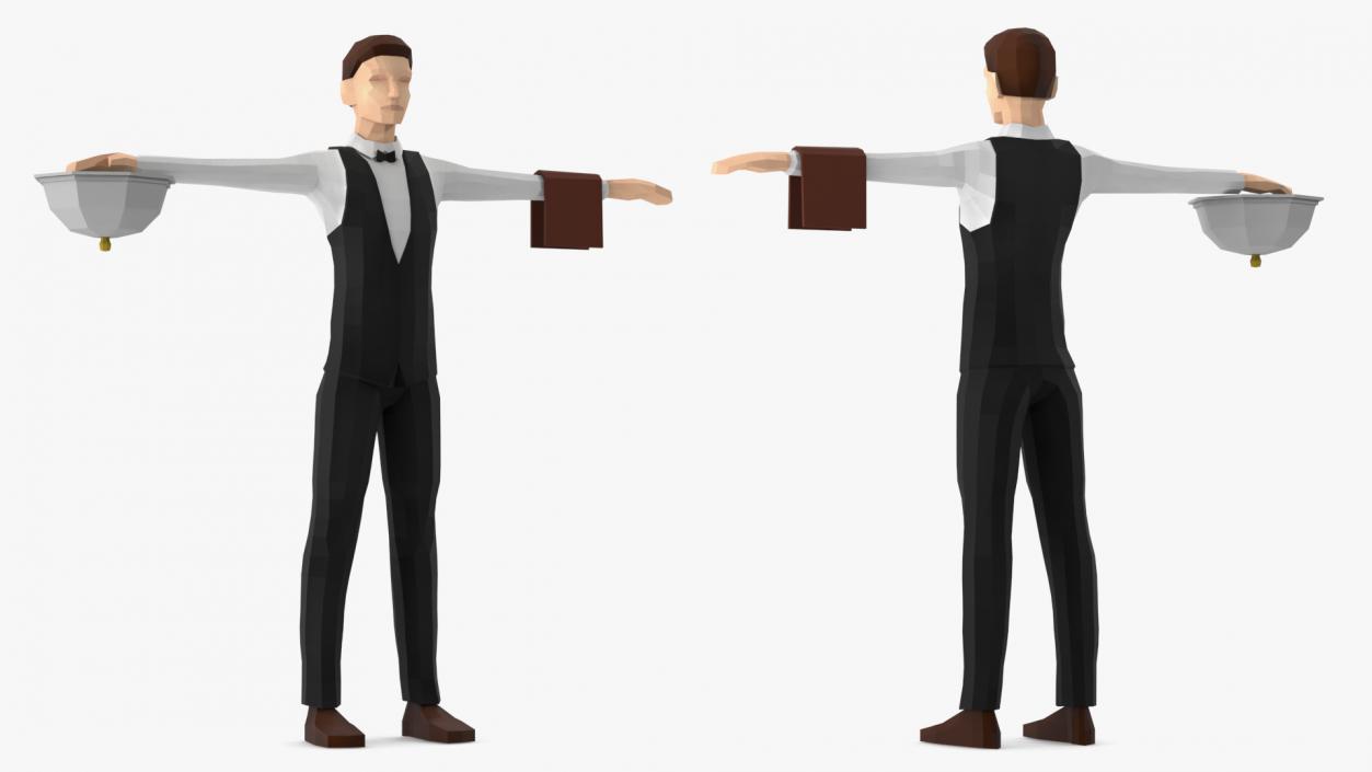 3D model Low Poly Waiter