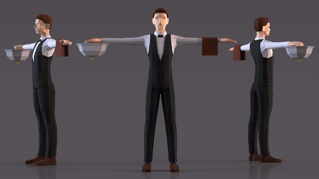 3D model Low Poly Waiter