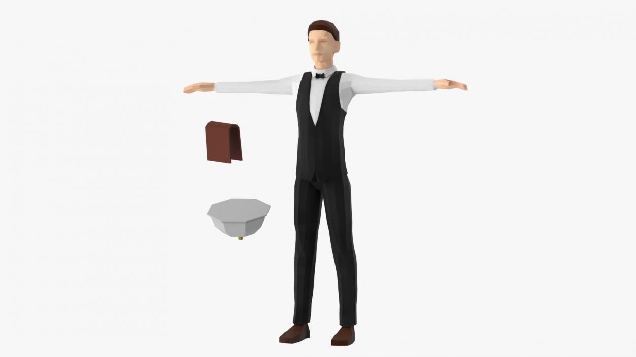 3D model Low Poly Waiter