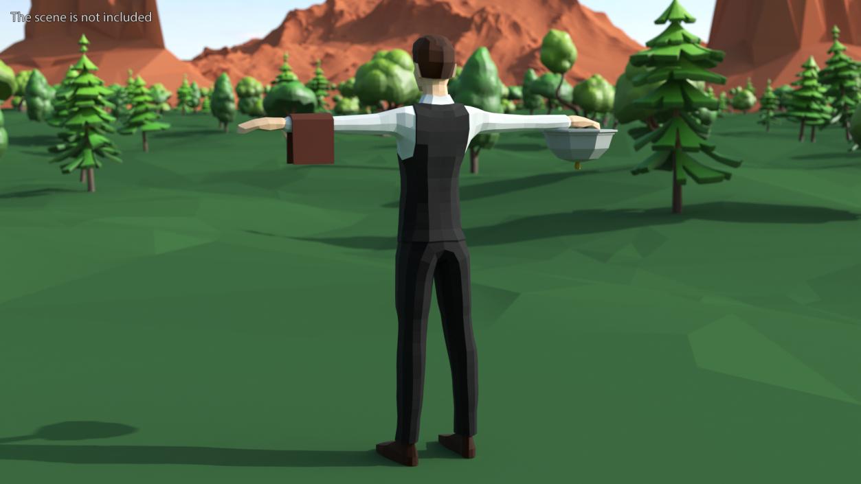 3D model Low Poly Waiter