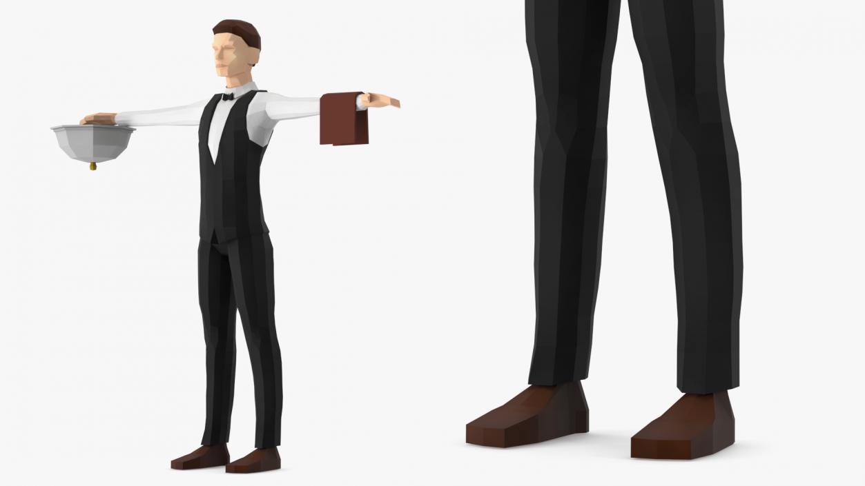 3D model Low Poly Waiter