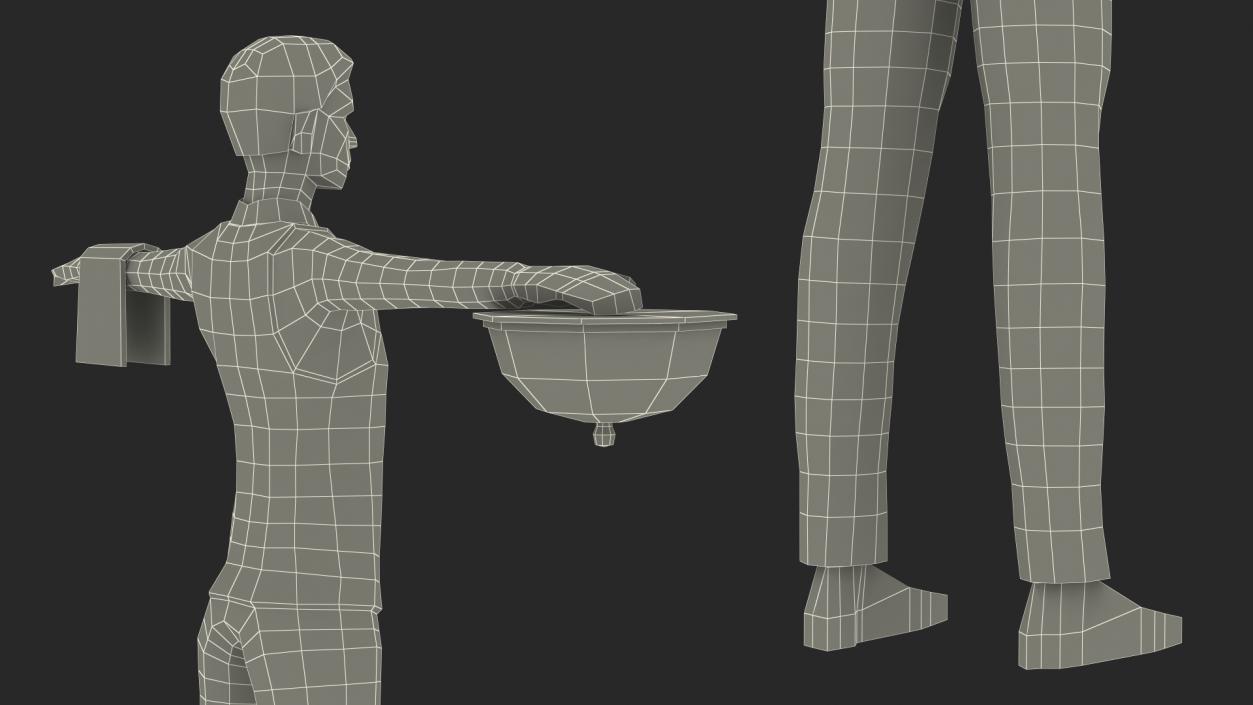 3D model Low Poly Waiter