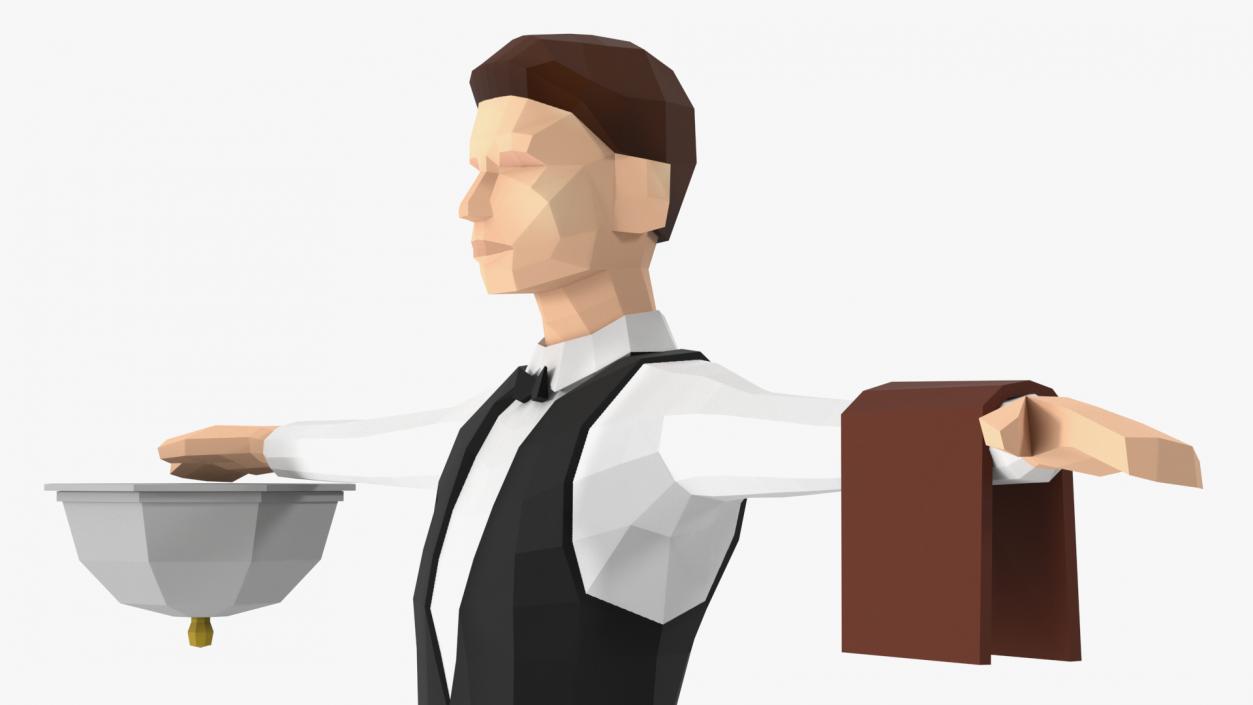 3D model Low Poly Waiter