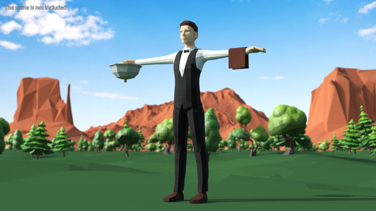 3D model Low Poly Waiter