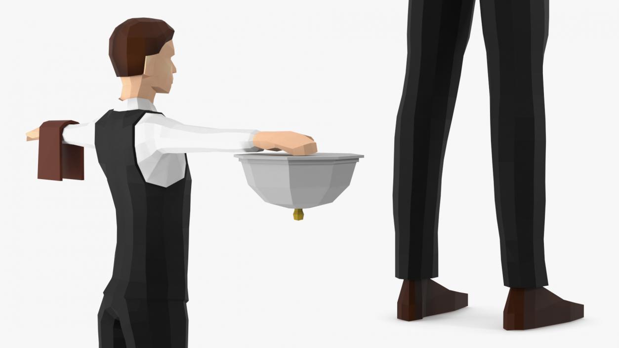 3D model Low Poly Waiter