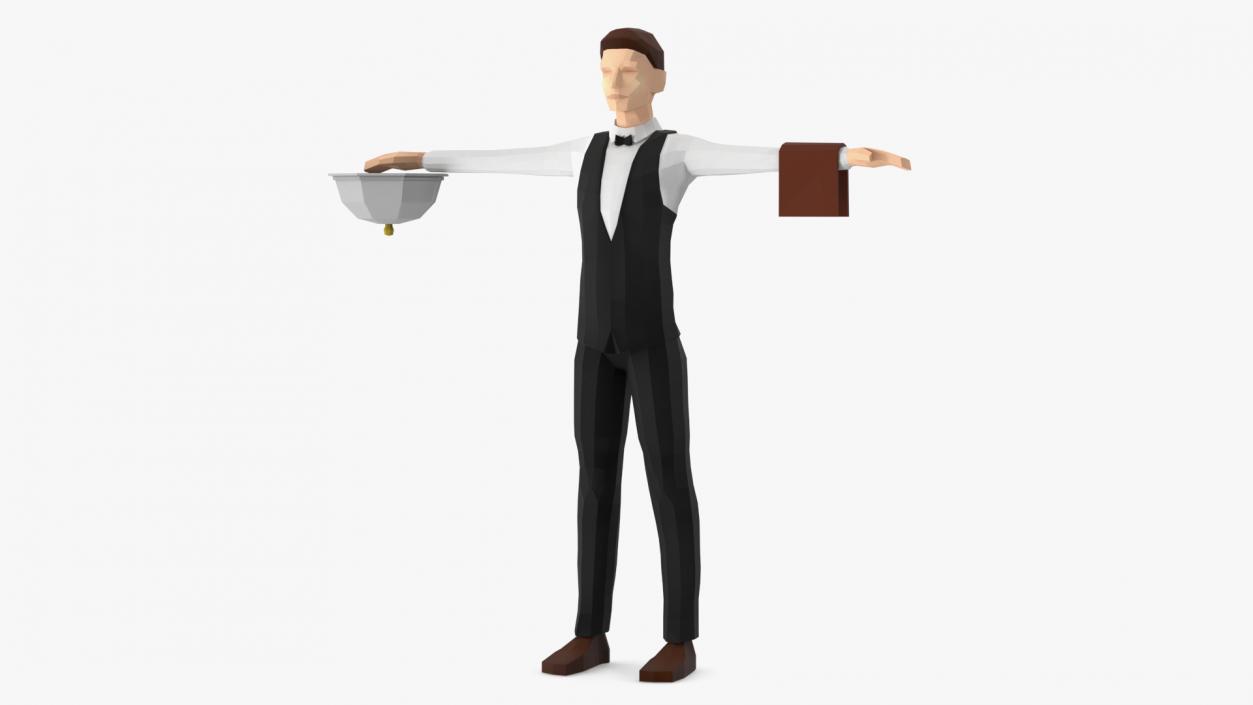 3D model Low Poly Waiter