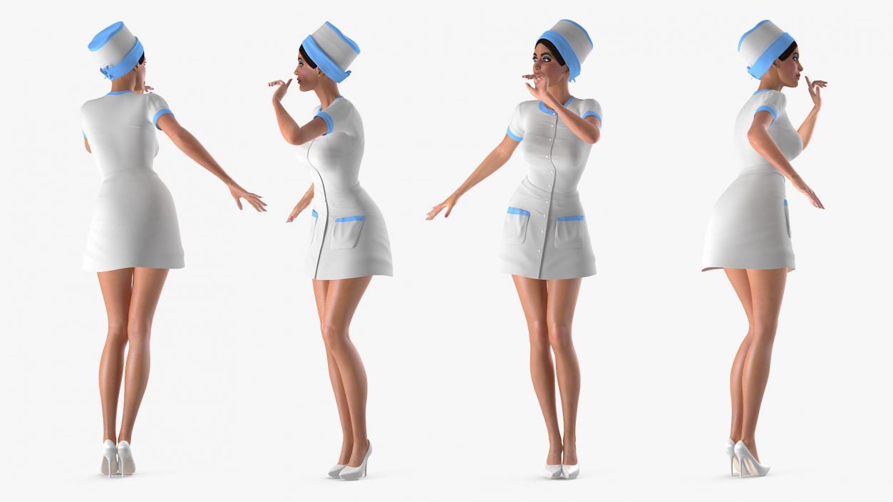 Woman in Nurse Costume 3D