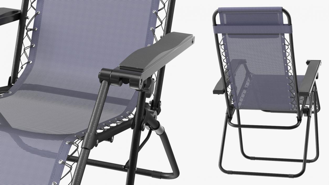 3D model Outsunny Folding Lounge Chair Black